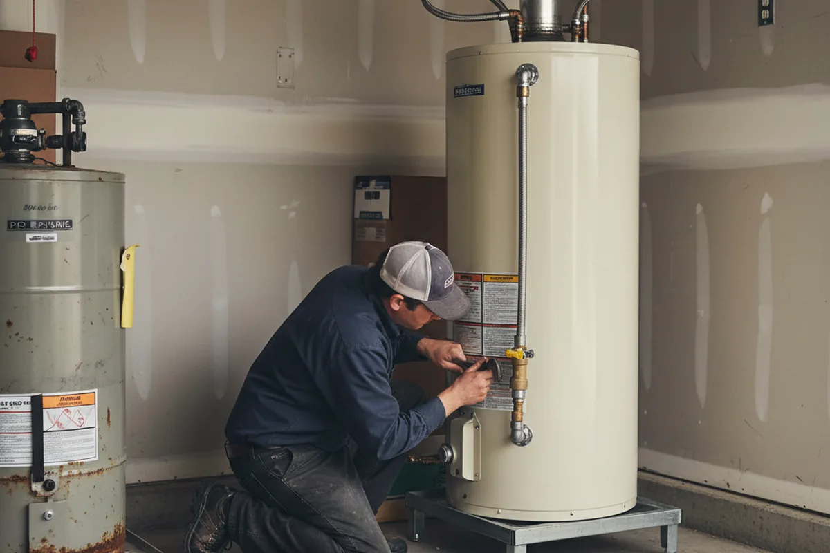 Water heater and shutoff valve replacement in Zenda